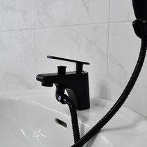 이글 욕실 세면대 원홀 무광 블랙 겸용 샤워 수전 국산, 1개