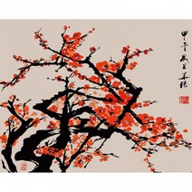 피포페인팅 쉬운그림그리기 어른색칠공부 사군자 매화 40x50, 상세페이지 참조