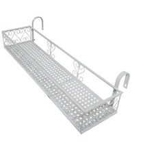 MK 베란다 화분걸이대 일반 난간용 (직각 80 X 25cm) 난간고리 2P, 화이트