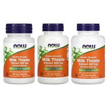 나우 푸드 더블 스트렝스 밀크 시슬 추출물 300mg 실리마린 240mg 베지 캡슐 채식 비건, 1개, 200정, 200정