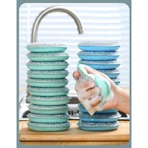 원형 양면 나일론 스펀지 수세미 5P SET