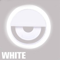 스마트폰 태블릿 모니터 클립형 휴대용 메이크업 LED 조명 화상 수업 강의 비대면 면접 미팅 회의, 화이트