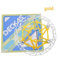 DECKAS 160mm 냉각 브레이크 디스크 자전거 부품 초경량 컬러 플로팅 픽시 앞 뒷, 07 Gold 160MM