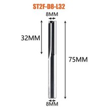 Dreanique-3.175mm 4mm 6mm 8mm 생크 2 플루트 텅스텐 카바이드 엔드밀 CNC 라우터 비트 스트레이트 슬롯 밀링 커터, ST2F-D8.0-L32