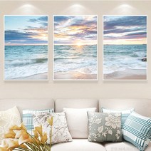 안묵 보석십자수3연화 일출 풍경 보석십자수 3단 보석십자수 비즈 공예, 240x100CM