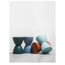 북유럽 모던하우스 모래시계 스툴 거실 현관 화장대 벤치 의자, 그레이 블루