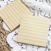 크라프트지 스티커메모 가로선 메모지 80매