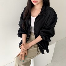 순이들 여성 허리 스트링 바스락 아노락 바람막이 자켓