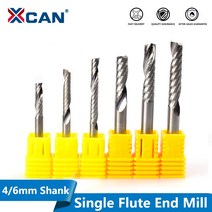 xcan 1pc 단일 플루트 나선형 엔드 밀 카바이드 밀링 커터 cnc 라우터 비트 스트레이트 생크 엔드 밀 우드 커터, 4x17x45mm