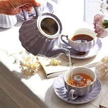 벨류세라믹 다이애나 골드 도자기 티포트 티팟, 핑크