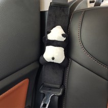 자동차 안전벨트 커버 팬더 인형 귀여운 보호 차량, 안전벨트 보호커버 1개