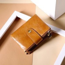 새로운 패션 트렌드 폭발 남성 지갑 오일 왁스 진짜 가죽 더블 지퍼rfid다기능 일본 빈티지 지갑