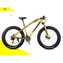 광폭타이어 오프로드 MTB 자전거 입문용 선물 바퀴큰자전거 20인치 팻바이크, 7 속도, 26인치, 골든