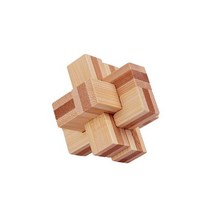 큐브 매직 볼 두뇌 티저 지능형 조립 나무 3D 퍼즐 게임, Six-way lock-057