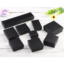(10개 set) 블랙 주얼리 케이스 반지 귀걸이 목걸이 팔찌 악세사리 선물 상자 박스, 5) 9cmX9cmX3cm - 1개