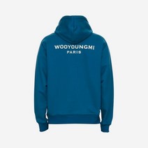 [New Best] 우영미 코튼 화이트 백로고 후드 블루 - 22FW Wooyoungmi Cotton White Back Logo Hoodie Blue 262445