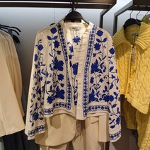 자라 가디건 ZARA 봄 플라워 흰색 여성 04786056712
