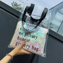 레더베이스 투명백 투명가방 여름가방 PVC숄더백