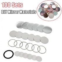 뱃지프레스 뱃지메이커 아이돌굿즈 팬클럽 뱃지 만들기 diy 미니 라운드 메이크업 미러 소재 배지 빈 버튼 핀 5875 mm 철 백 커버 버튼 배지 메이커 기계, 75mm