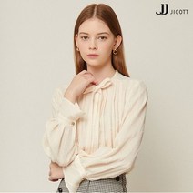 JJ지고트 프릴 스팽글 핀턱 타이 블라우스 GMAA0BL10