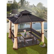 테라스 툇마루 조립식 바베큐 정자 사각정 마당 만들기, 커튼X/2.6x2.6m/2면좌석