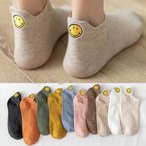 뒤꿈치 자수 포인트 곰 스마일 캐릭터 패션양말