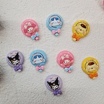 [요고살래]데코덴 리본캔디 말풍선 산리오 4종 실내화 신발장식 폰케이스 부자재 레진아트 탑구 만들기 파츠 DIY 재료, 마이멜로디