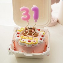 생일 파스텔 숫자 초 - 케이크 파티 기념일 생일초 생일파티 장식 캔들 파티초 숫자초, 6