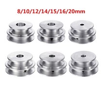 1pc 알루미늄 합금 이중 홈 60amp 50mm 풀리 휠 모터 샤프트용 8-20mm 고정 보어 풀리 10mm 라운드 벨트, 20mm