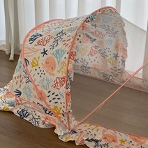 KC인증 아기모기장 리틀숑 접이식 신생아모기장 유아모기장 대형, 핑크
