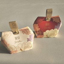 고급 가죽 구디백 2컬러(10cm×10cm×14cm) 어린이집 답례품 선물 포장 상자, 크림