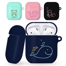 [바보사랑] 그림동물2 에어팟 젤리 케이스 (에어팟 2 1 공용), 색상:달팽친구