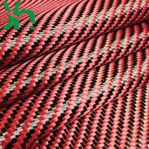 탄소 섬유 카본 레드 케블라와 3k200g 블랙 능 직물이 혼합 된 자동차 후드 수정, 1m x 5m
