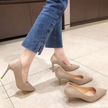 여성구두 스웨이드 소재 스틸레토 펌퍼스힐 9cm 킬힐