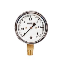 진공 게이지 낮은 캡슐 압력 게이지 직경 2-1/2 1/4 NPT 하부 마운트 3 5 10 Psi IWC, 01 0-3 PSI