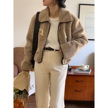 뽀글이 양털 무스탕 크롭 자켓 스웨이드 떡볶이 무스탕 2color
