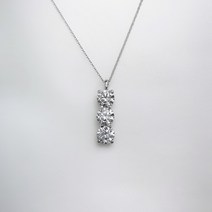 B&V 3단 큐빅실버목걸이 silver925 은목걸이 국내 세공