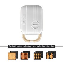 붕어빵기계 붕어빵 메이커 주물 틀 가정용 업소용 650w 전기 샌드위치 와플 토스터 베이커 아침 식사 타코야키 팬케이크 도넛 샌드위치 5 접시, 4개의 접시가 있는 흰색