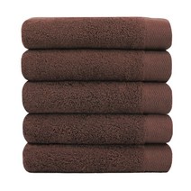 어메니티타올 디럭스 40수 코마사 180g 고급 호텔수건 5장 세트, 다크브라운