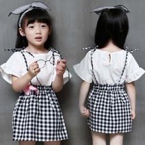 [아이하루] 나팔반팔 깅엄체크스커트