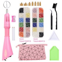 핫픽스DIY hotfix applicator진주 의류 신발에 DIY 철에 대한 핫픽스 어플리케이터와 3-8mm 믹스 색상 세라, 08 A01-0018S_01 EU PLUG