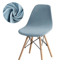 아크릴 투명 인테리어 디자인 카페 고스트 체어 빈티지 엔틱 의자 암체어 1246-pcs 벨벳 탄성 커버 식당 쉘 커버 좌석 슬립 커버 식당 빨 이동식, 하늘색, 4개