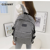 CISANNY 여성 체크 백팩