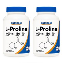 뉴트리코스트 L-프롤린 1000mg 캡슐, 180개입, 2개