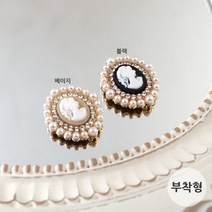 비즈아이 [7346-01]진주팬던트(진주오드리까메오) 16*18mm (골드) [1개]