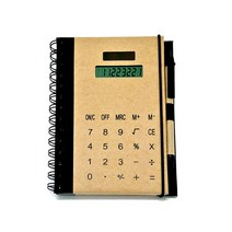 공학용 재무 회계 기계식 로그 적분 계산기Ledger 계산기 노트북 콤보 펜 포함 태양열 학생 금융 적용 가능, 01 브라운
