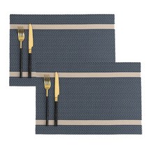 젬버트 북유럽 방수 식탁매트 2p세트, 블루×2개