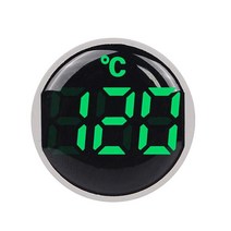 원형 소형 미니 LED 조명 디스플레이 온도계 디지털 표시기 AC 50380V 220V 20120 °C 22mm, 4.GREEN