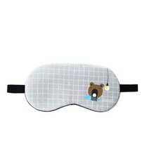 런웨이브 체크애니멀 팩 겸용 수면안대 베어, 1개