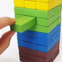 젠가 보드게임 캠핑 가족게임 놀이 집콕 퍼즐 친목 어린이 학교 명절, 컬러 젠가게임